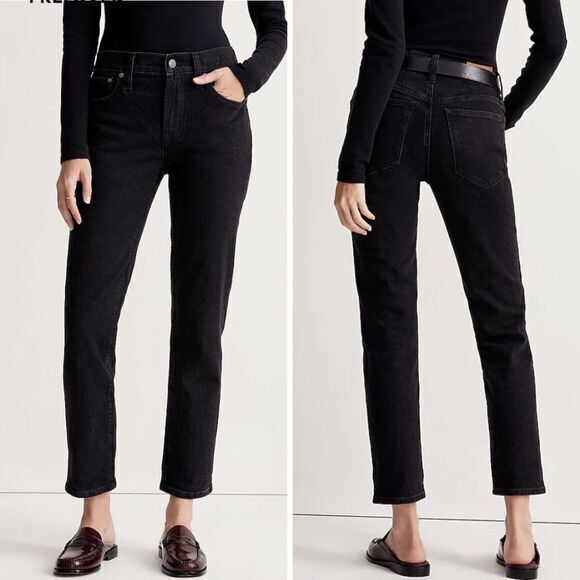 NEW Madewell The Mid-Rise Perfect Vintage Jeans Clean Black Wash, 25 - Picture 1 of 16